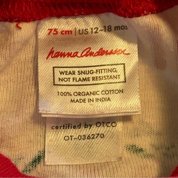12-18M Hanna Andersson Holiday Print Zip Footed Sleeper - Picture 6 of 6